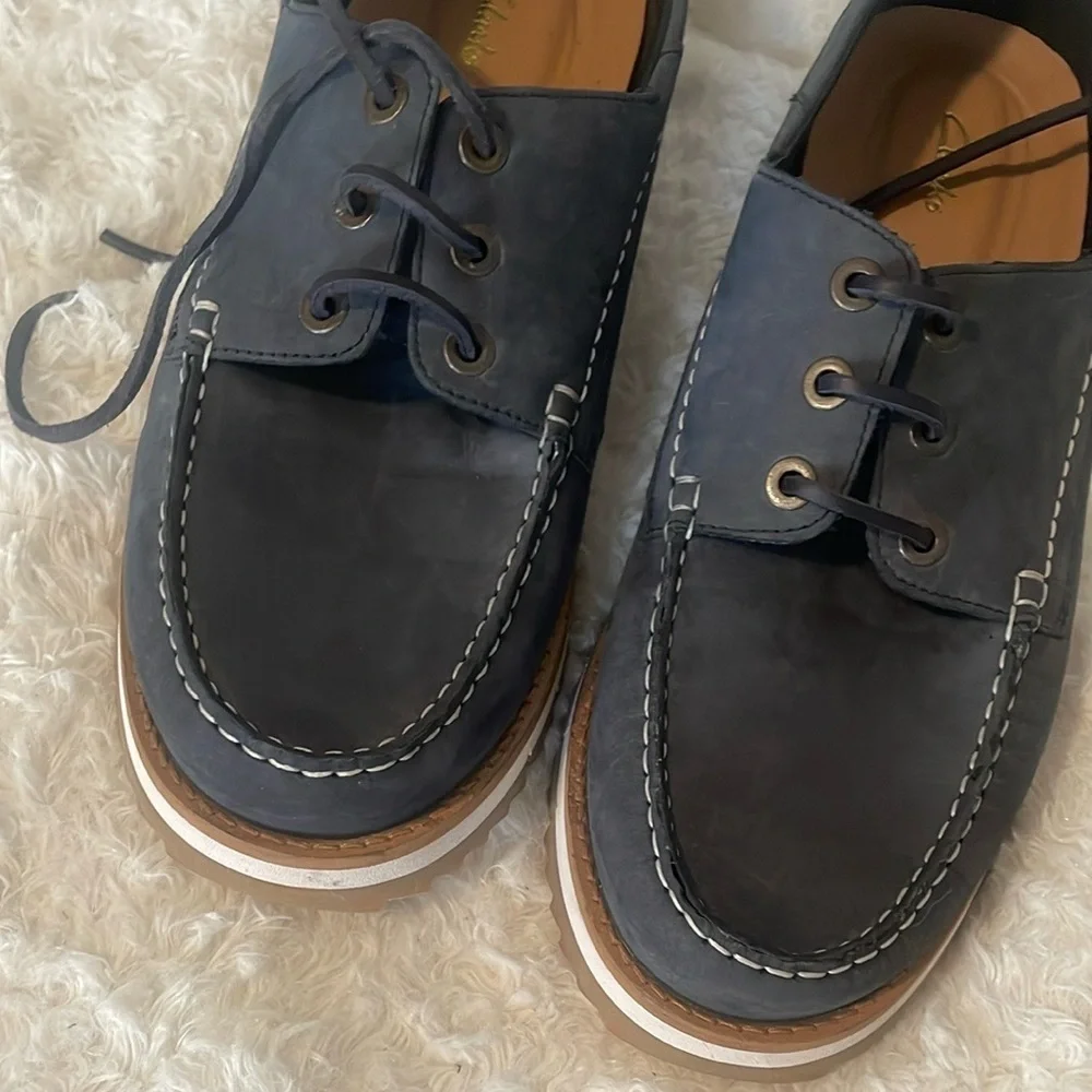 Clarks Men's Blue Leather Shoes